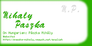 mihaly paszka business card