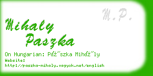 mihaly paszka business card